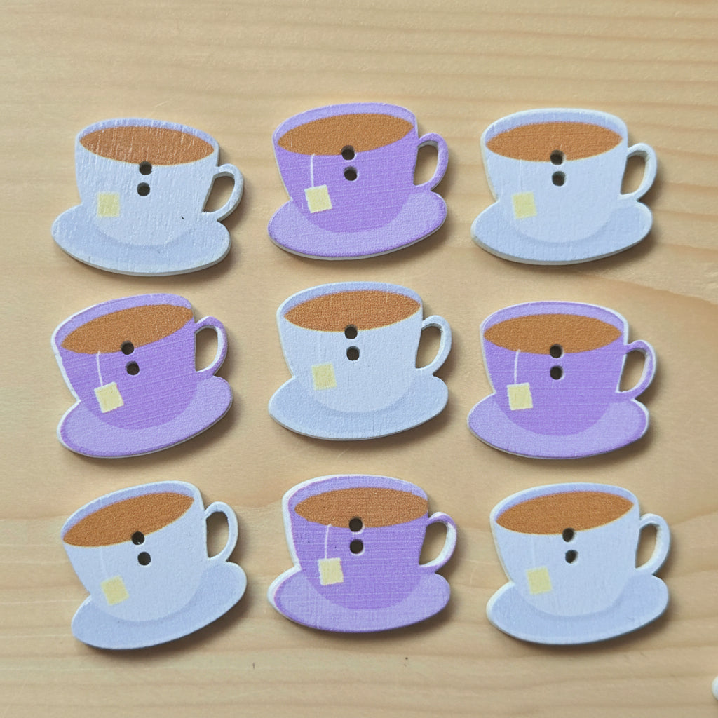 MILK TEA / Wooden Buttons (Set of 10)