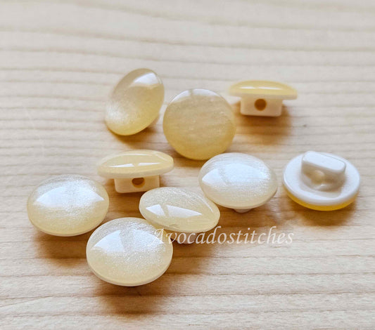 MINI PEARL CHAMPAGNE / Imitation Pearl Shank Resin Buttons / 11mm (Set of 10)