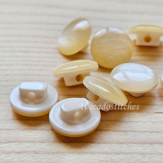 MINI PEARL Champagne Shank Resin / 11mm - 10 buttons / Resin Imitation Pearl Shank Buttons