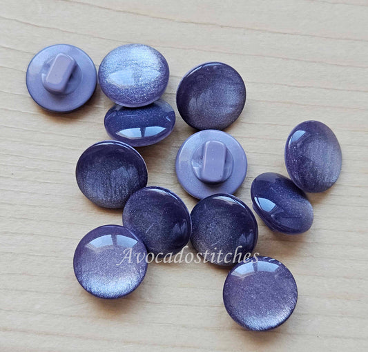 MINI PEARL Purple Shank Resin / 11mm - 10 buttons / Resin Imitation Pearl Shank Buttons
