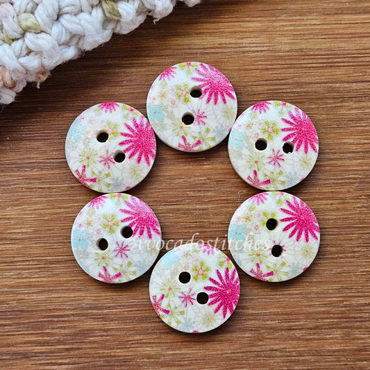 Clearance // FLOWRWORK / Wooden Buttons / 15mm (Set of 6)