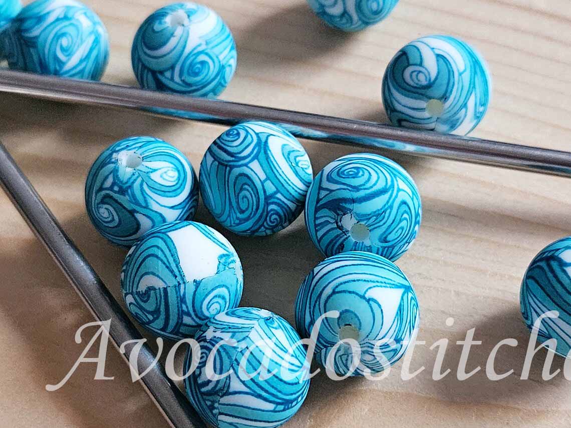 OCEAN ART STITCH STOPPERS / 2 pcs / Knitting Needle Stoppers / Point Protection / Notions