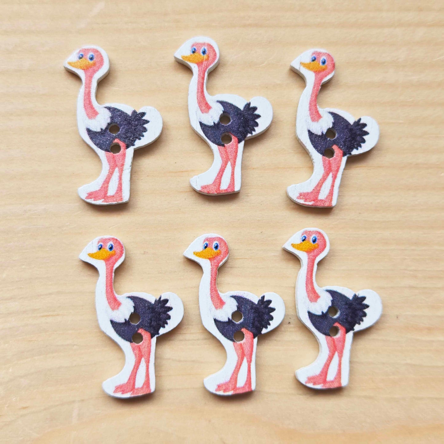 Clearance // OSTRICH EMU / Wooden Buttons (Set of 8)