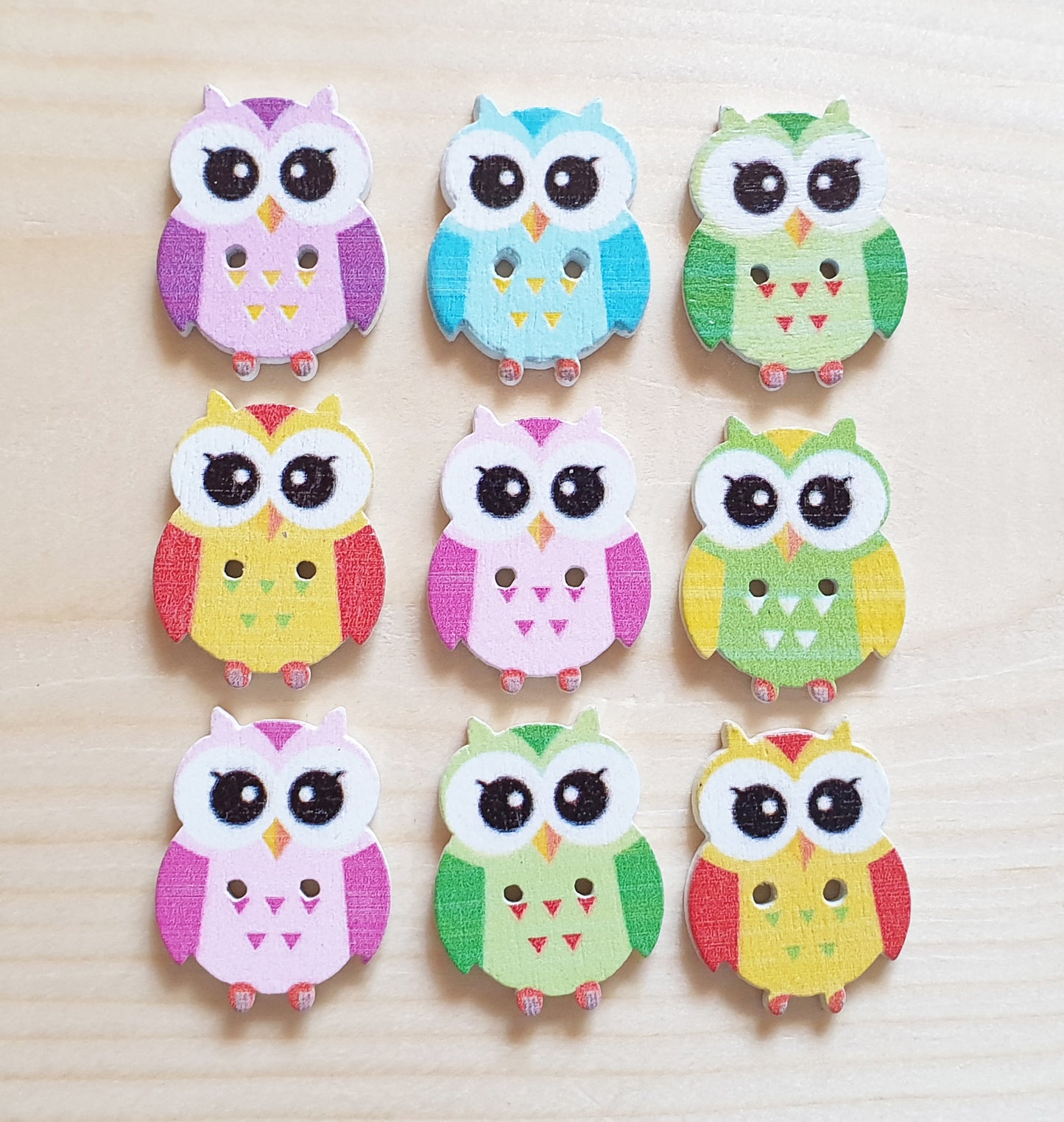 OWL / 19*25mm / 8 buttons /Wooden Buttons / Sewing Buttons