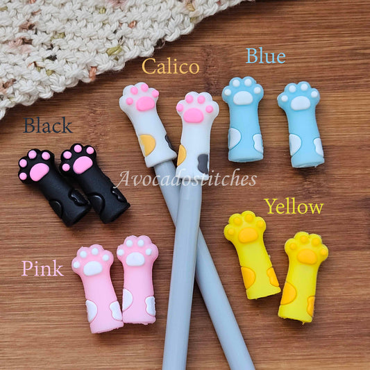 PAW STITCH STOPPERS / 2 pieces / Knitting Needle Stoppers / Point Protection / Notions