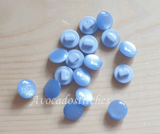 MINI PEARL Blue Shank Resin / 11mm - 10 buttons / Resin Imitation Pearl Shank Buttons