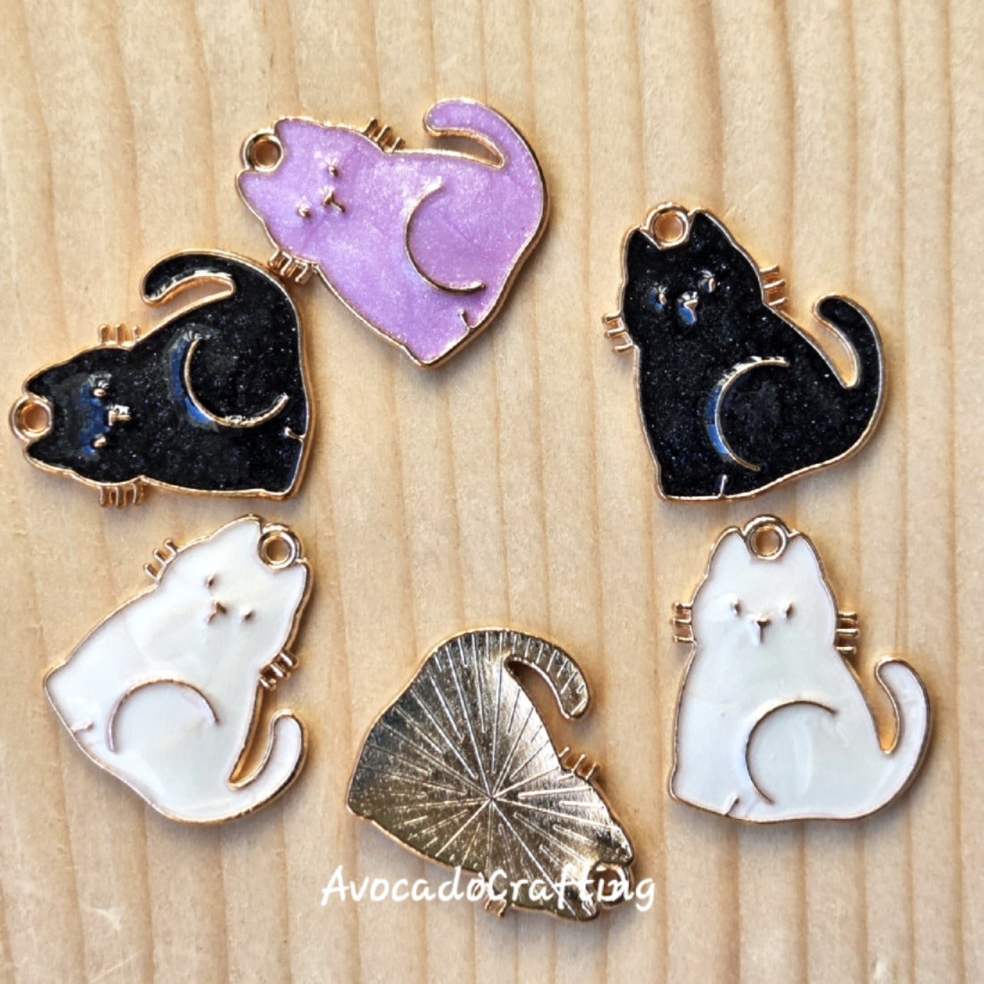 10 pieces // Pearl Cat Charm / 20*18mm / Jewelry Making
