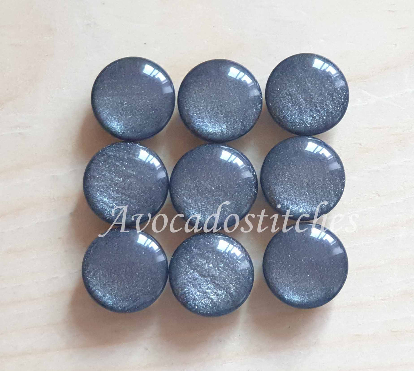 MINI PEARL Grey Shank Resin / 11mm - 6 buttons / Resin Imitation Pearl Shank Buttons