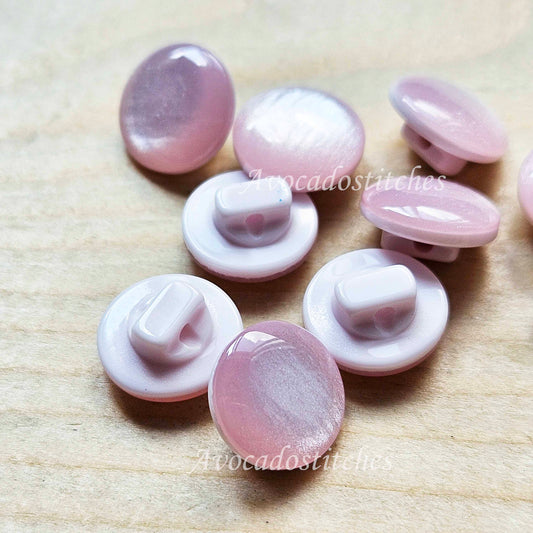 MINI PEARL Pink Shank Resin / 11mm - 10 buttons / Resin Imitation Pearl Shank Buttons