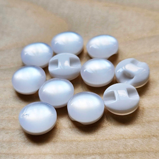 PEARL WHITE Resin / 11mm - 8 buttons / Resin Buttons / Sewing Buttons