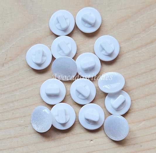 MINI PEARL White Shank Resin / 11mm - 10 buttons / Resin Imitation Pearl Shank Buttons