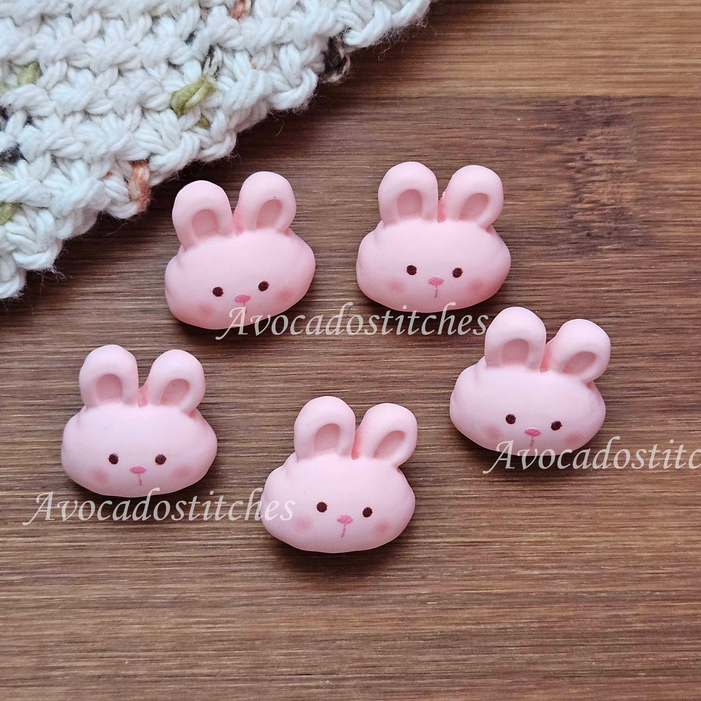 PINK RABBIT / 22*22mm / 4 buttons / Resin Shank Buttons / Sewing Buttons