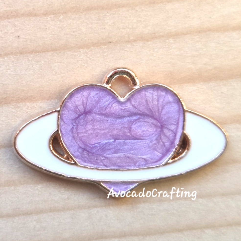 10 pieces // Planet Heart Charms / 22*18mm / Jewelry Making