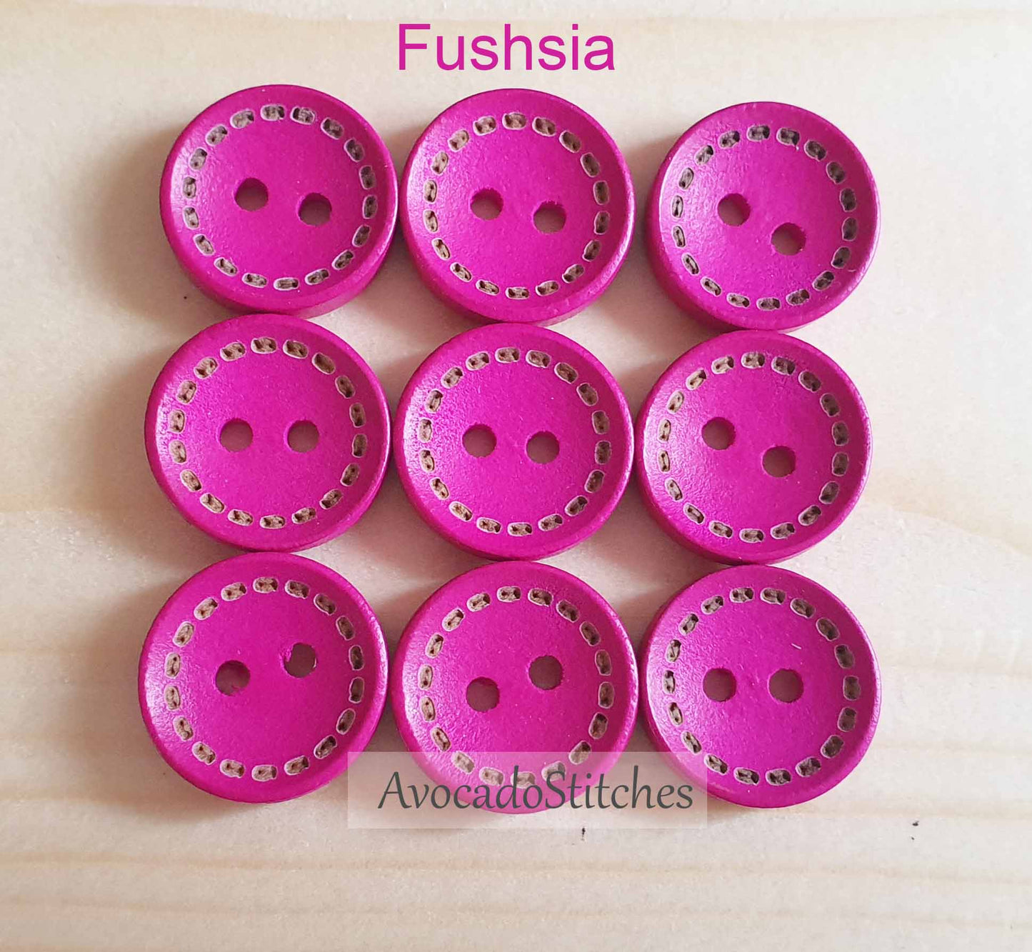 RAINBOW DASH / 15-20mm / 8 buttons / Wooden Buttons / Sewing