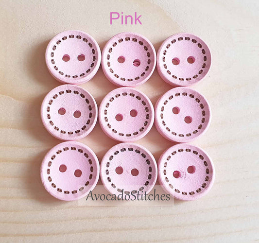 RAINBOW DASH / 15-20mm / 8 buttons / Wooden Buttons / Sewing