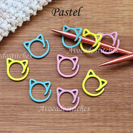 SPIRAL CAT Stitch Markers / 8 pcs / Snag Free Stitch Markers / Knitting Crochet Stitch Markers / Notions