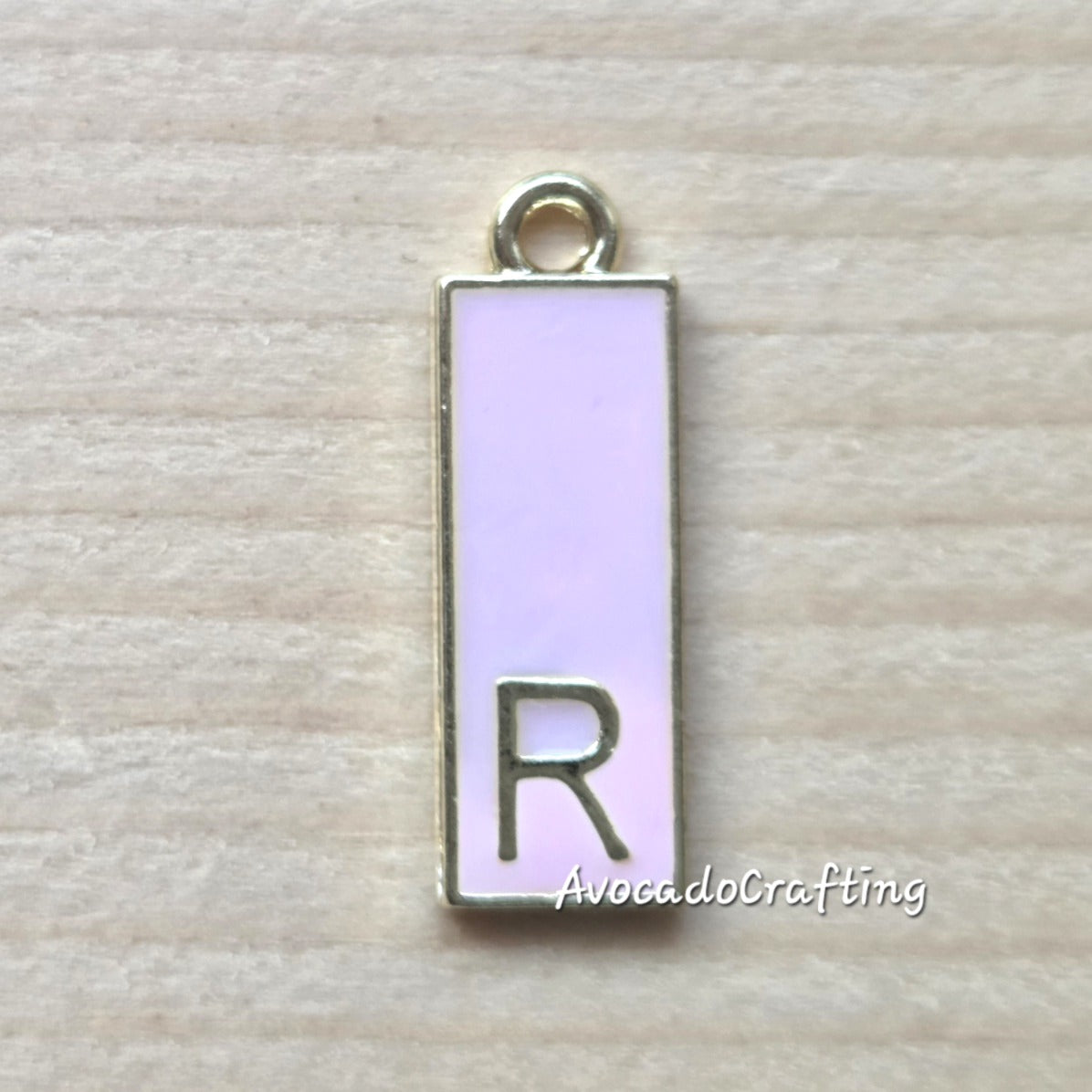 Rectangular Letter Charms / 10 pieces / Jewelry Making