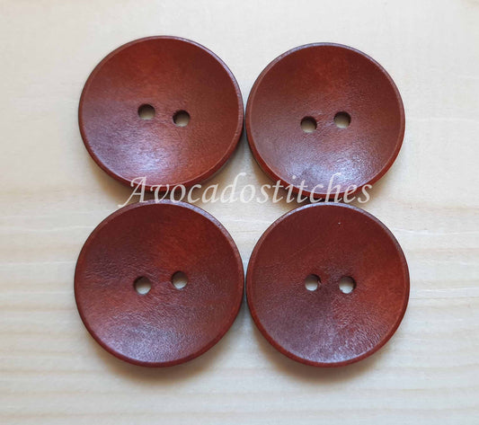 2-HOLE MAROON BROWN / 10-25mm / Wooden Buttons / Sewing Buttons
