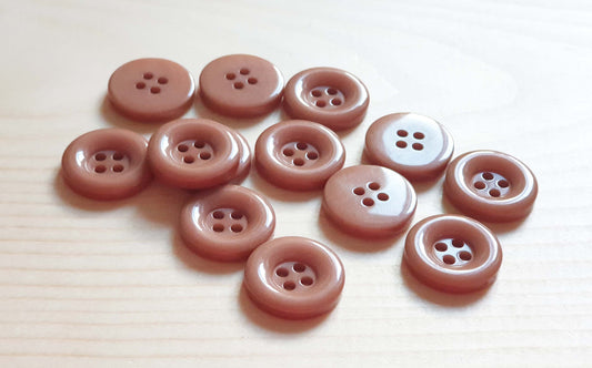 THICK EDGE RESIN LIGHT BROWN / 15mm / Resin Buttons / Sewing Buttons