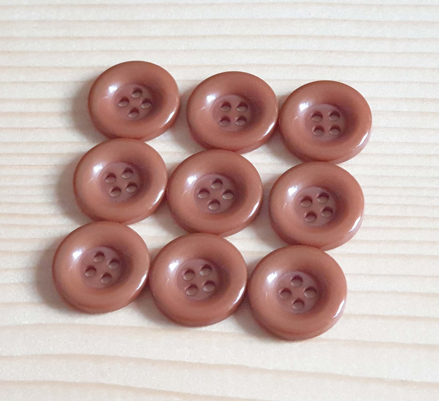 THICK EDGE RESIN LIGHT BROWN / 15mm / Resin Buttons / Sewing Buttons