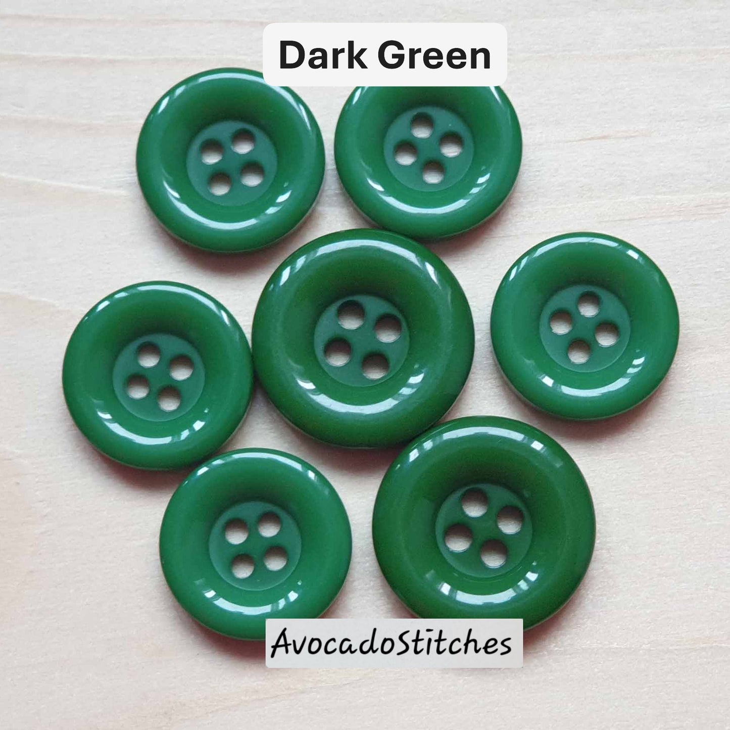 THICK EDGE RESIN Green / 15-18mm / Resin Buttons / Sewing Buttons