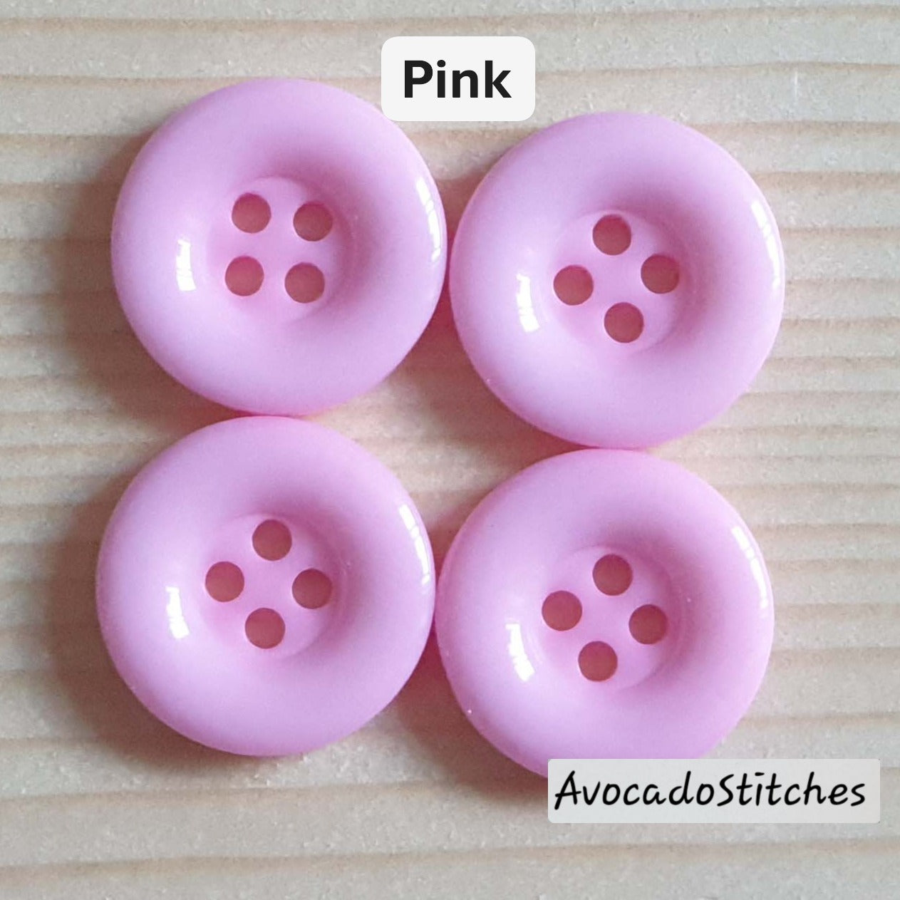 THICK EDGE RESIN Pink / 15-18mm / Resin Buttons / Sewing Buttons