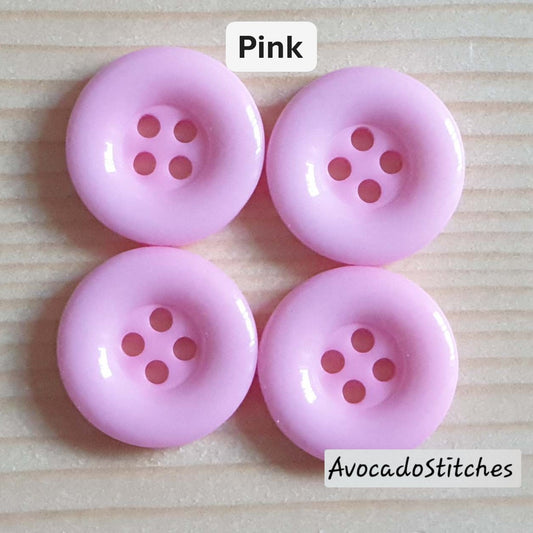 THICK EDGE RESIN Pink / 15-18mm / Resin Buttons / Sewing Buttons