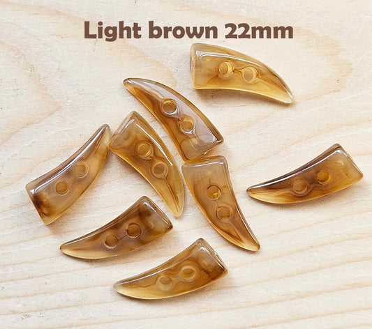 RESIN TOGGLE HORN Light Brown / 22-49mm / Resin Buttons / Sewing Buttons