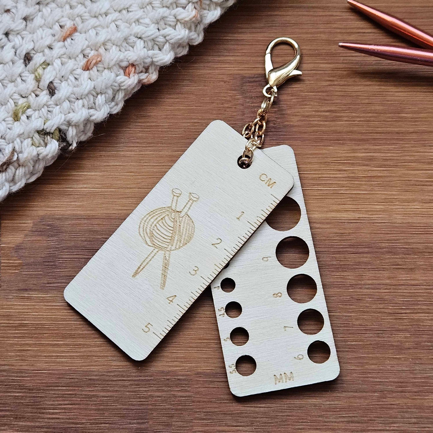 PINK FLORAL Essential Emergency Knitting & Crochet Keychain Kit / Knitting Notion Kit