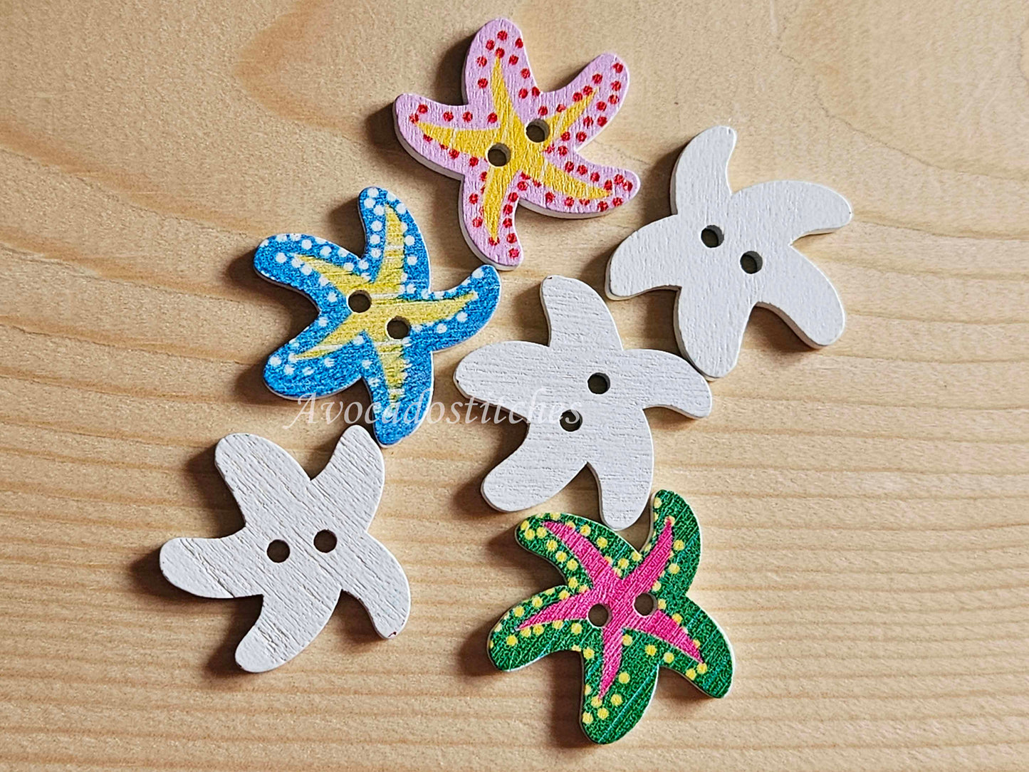 SEA STAR STARFISH / 28*28mm / Wooden Buttons / Sewing Buttons