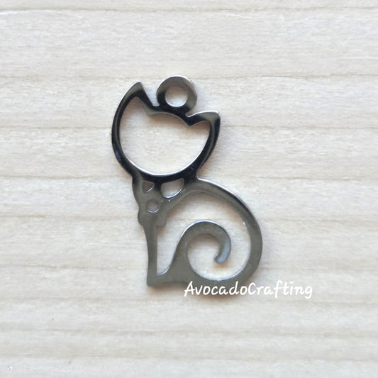 Cat & Paw Series / Stainless Steel / 4 pieces / Jewelry Making