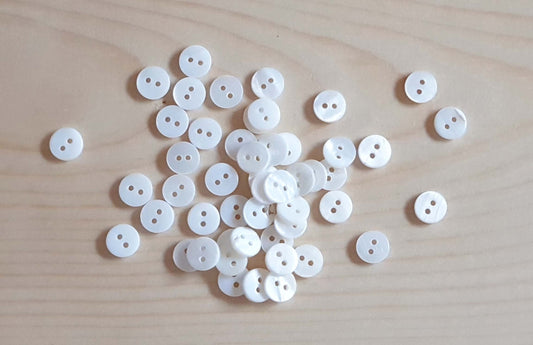 2-HOLE WHITE SEASHELL BUTTONS / 9-25mm / MOP Shell Buttons / Sewing Buttons