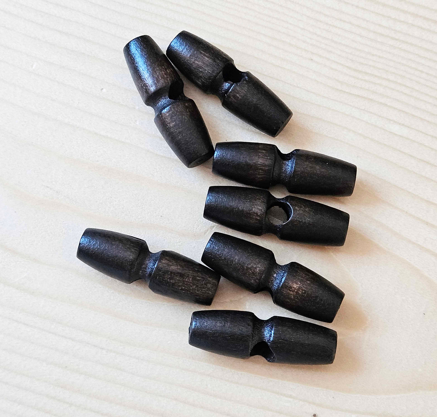 WOODEN TOGGLE Dark Brown / 35-50mm / Wooden Single Hole Toggle Buttons / Sewing Buttons