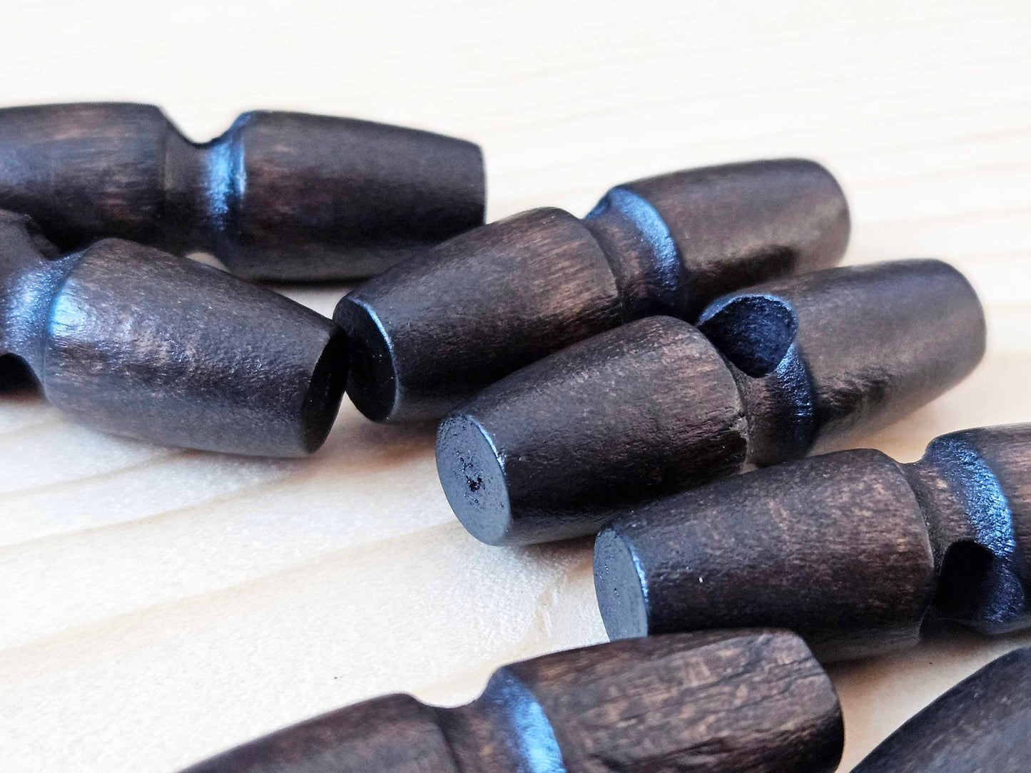 WOODEN TOGGLE Dark Brown / 35-50mm / Wooden Single Hole Toggle Buttons / Sewing Buttons