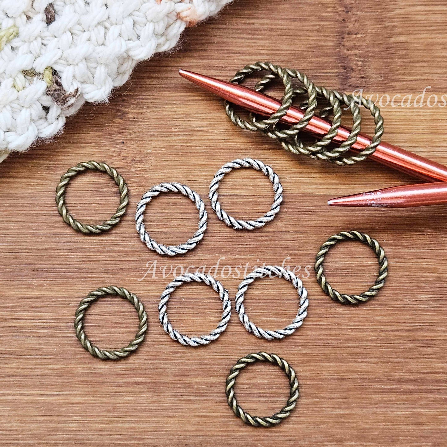 SPIRAL LOOP Stitch Markers / 6 pcs / Snag Free Stitch Markers / Knitting Stitch Markers / Notions