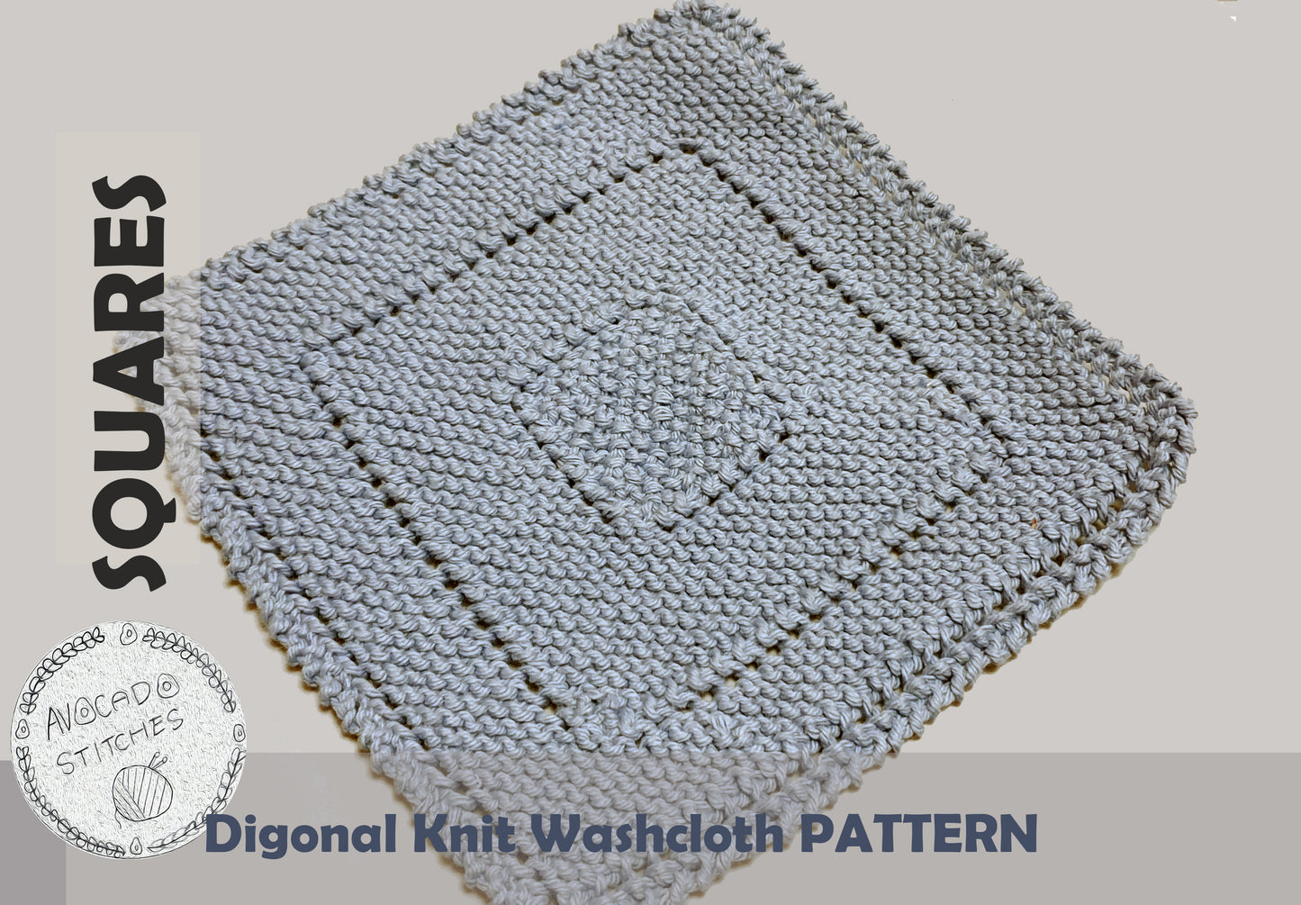 SQUARES WASHCLOTH (Digital Knitting Pattern) / Simple Pattern / Digital Knitting Pattern