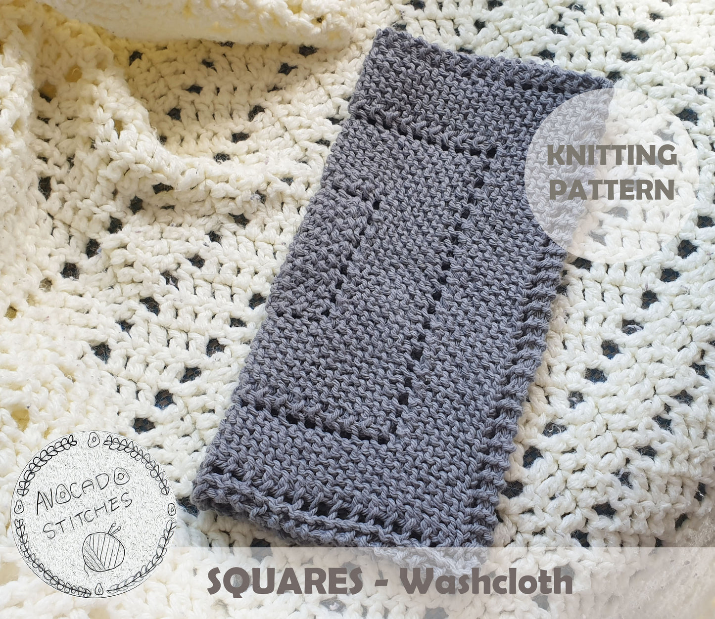 SQUARES WASHCLOTH (Digital Knitting Pattern) / Simple Pattern / Digital Knitting Pattern