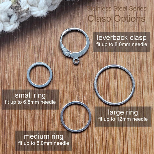 AMONG THE BLOSSOMS (3 pieces) - Stainless Steel Series / Knitting Crochet Stitch Markers / Notions