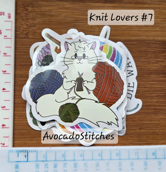 Knit Lovers / Waterproof Sticker Pack / 12 Designs (knit #7)