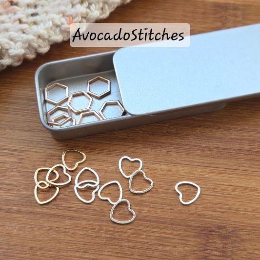 Slide Top Storage Tin / Storage for Knitting Crochet Sewing Notions / Stitch markers Storage / Notion Storage