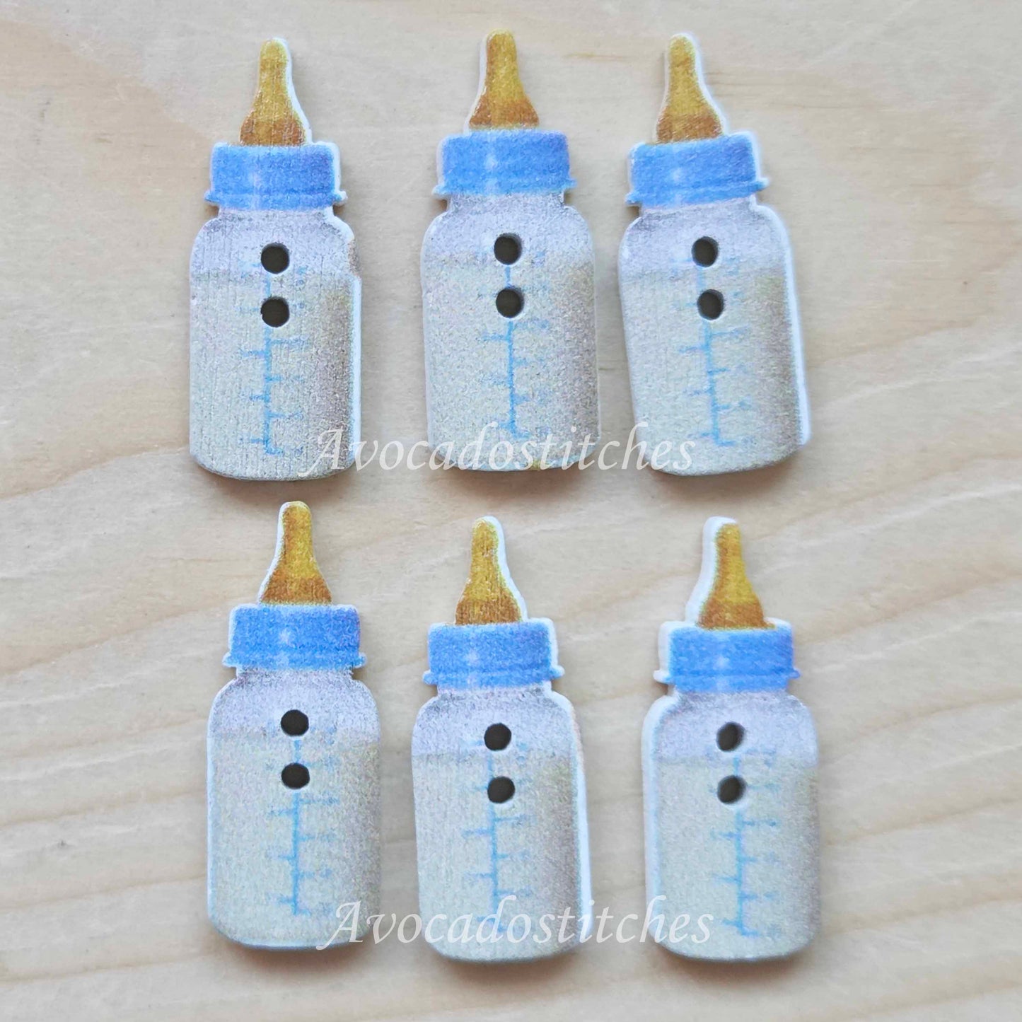 SNUGGLE BOTTLE / 25*10mm / 8 buttons / Wooden Buttons / Sewing Buttons