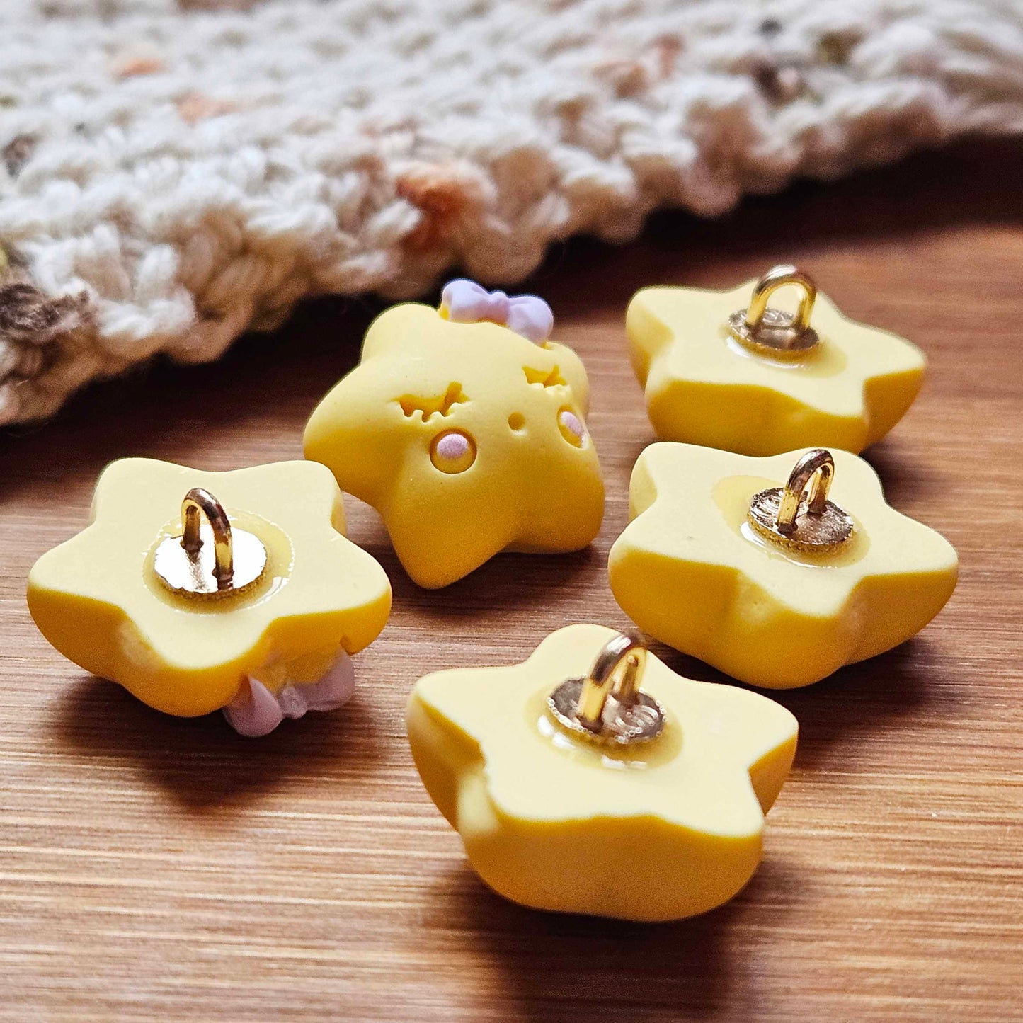SWEET DREAMS - Yellow / 20*22mm / 4 buttons / Resin Shank Buttons / Sewing Buttons