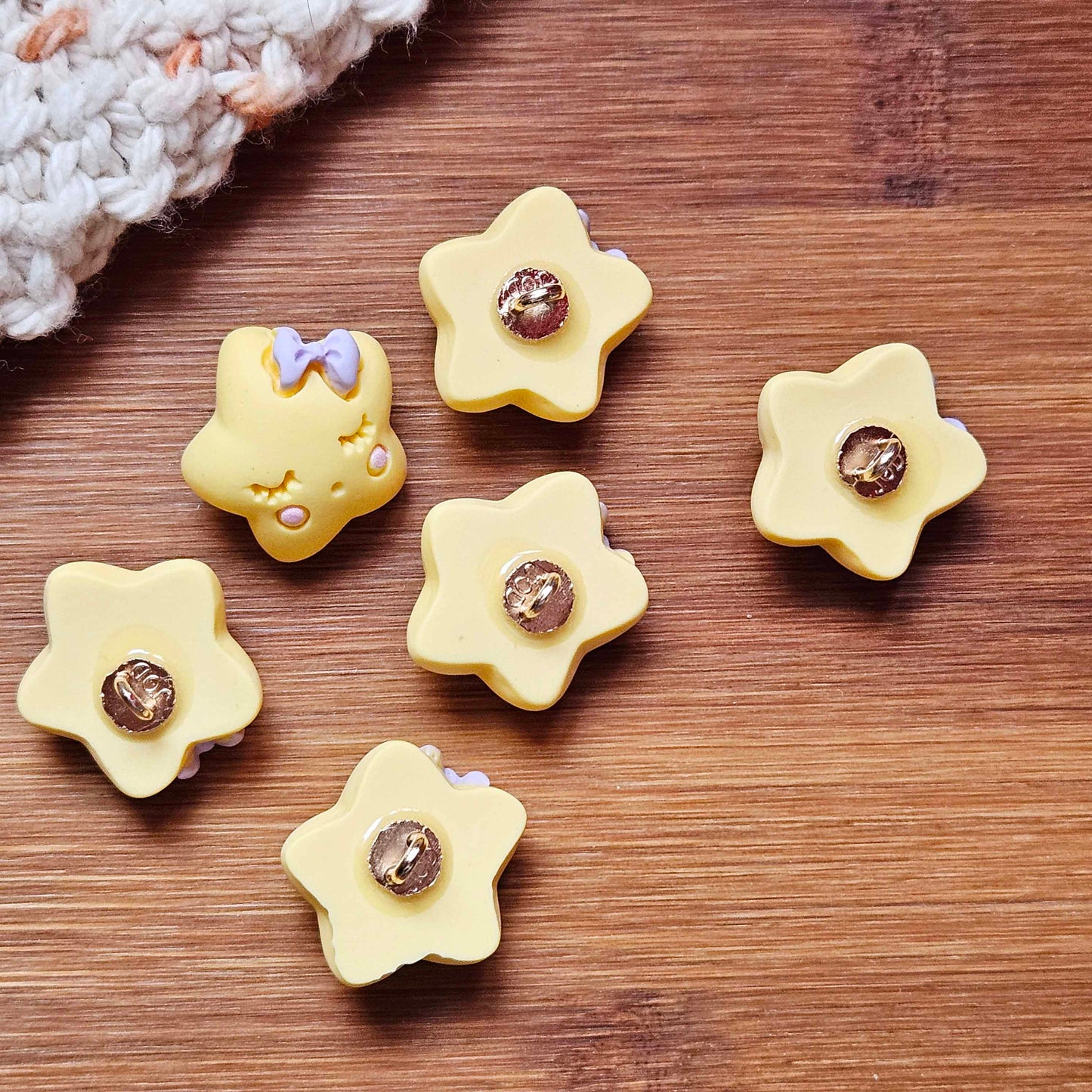 SWEET DREAMS - Yellow / 20*22mm / 4 buttons / Resin Shank Buttons / Sewing Buttons