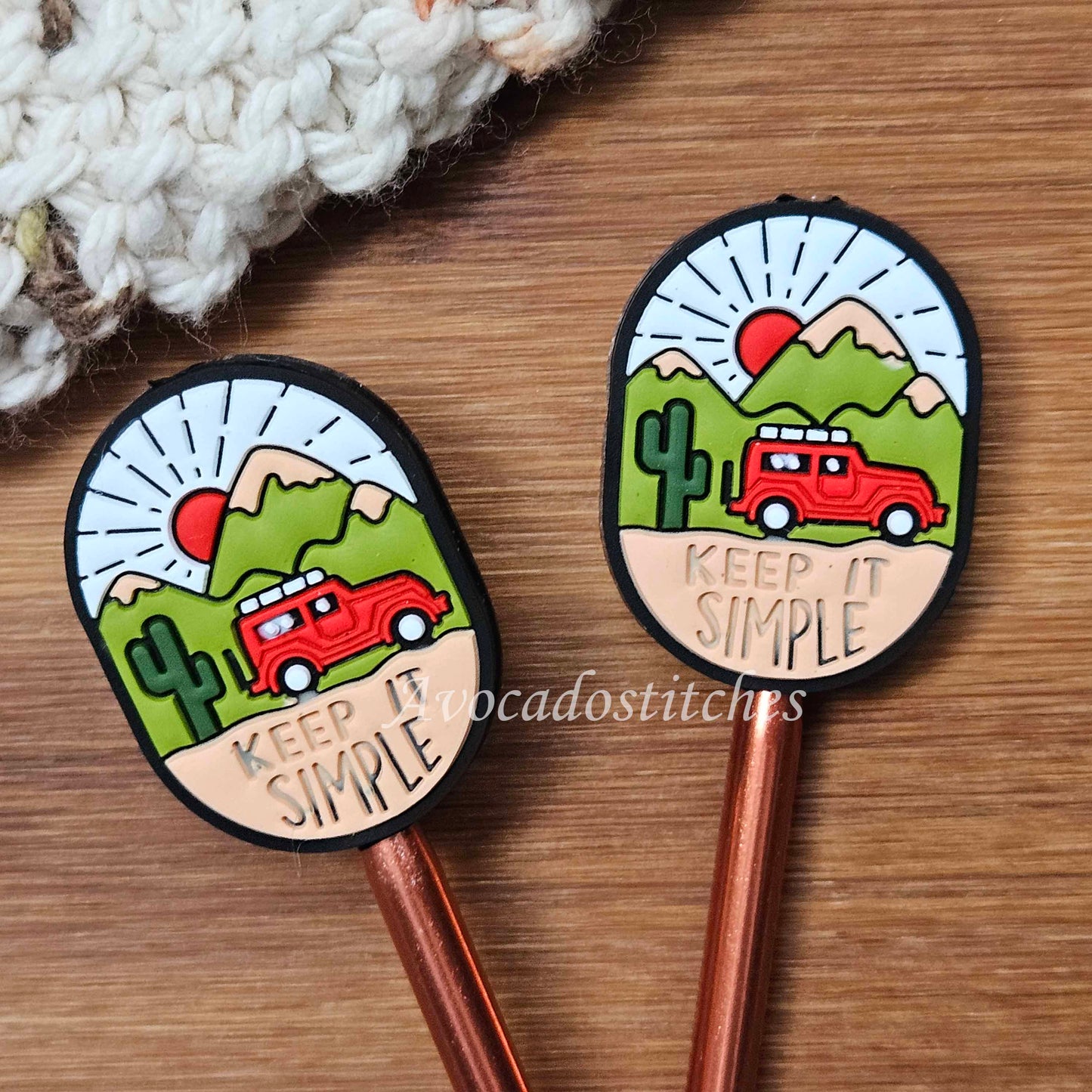 TRAVEL Stitch Stoppers / 2 pieces / Knitting Needle Stoppers / Point Protection / Notions