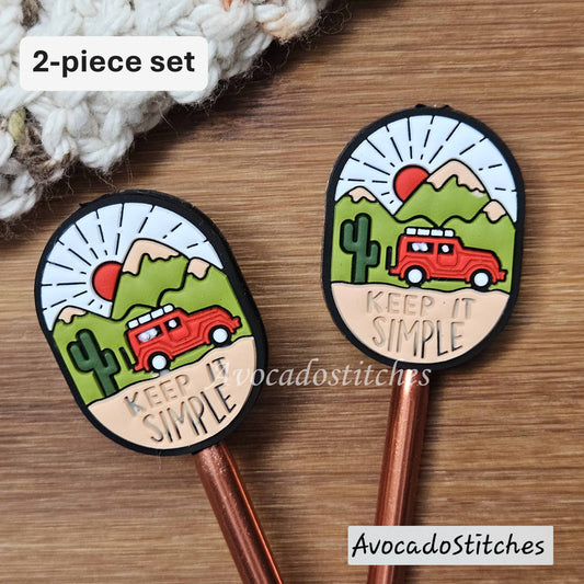 Clearance // TRAVEL Stitch Stoppers / Knitting Needle Toppers / Point Protection / Notions