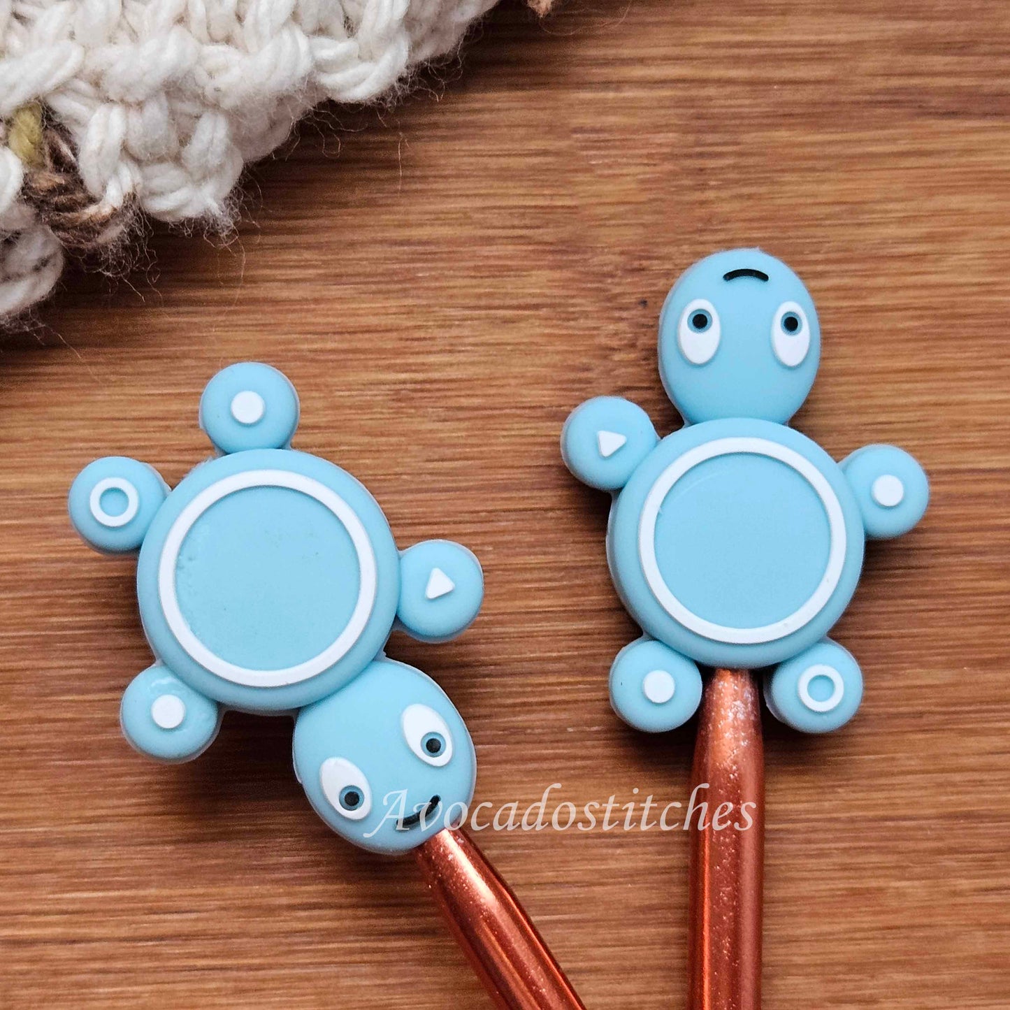 TURTLE STITCH STOPPERS / 2 pieces / Knitting Needle Stoppers / Point Protection / Notions