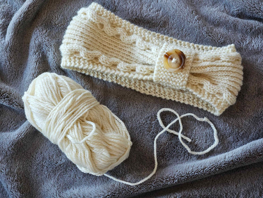 THALASSA HEADBAND (Digital Knitting Pattern) / Simple Cable Ear Warmer Pattern / Digital Knitting Pattern
