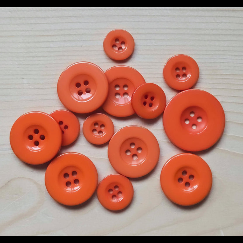 Clearance // THICK FLAT EDGE ORANGE / Resin Buttons / 15-30mm