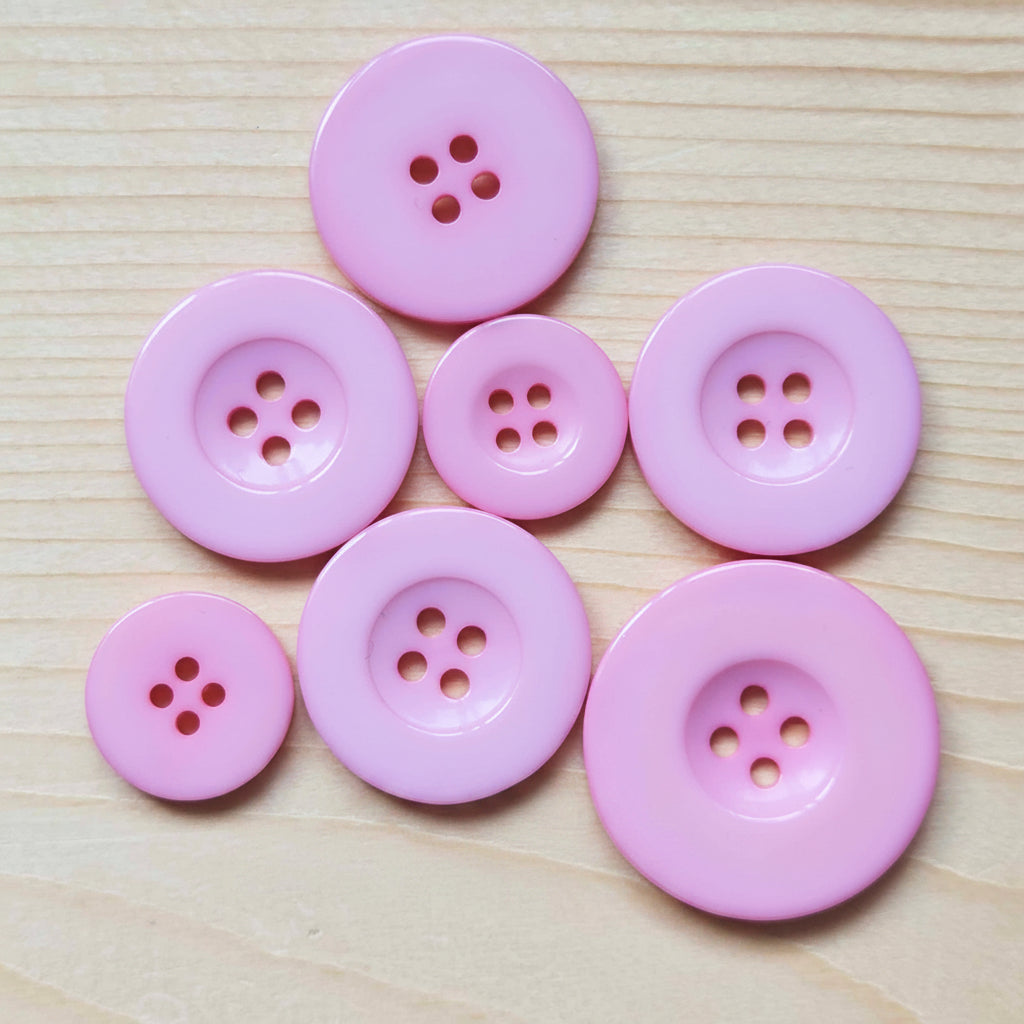 Clearance // THICK FLAT EDGE PINK / Resin Buttons / 18-30mm