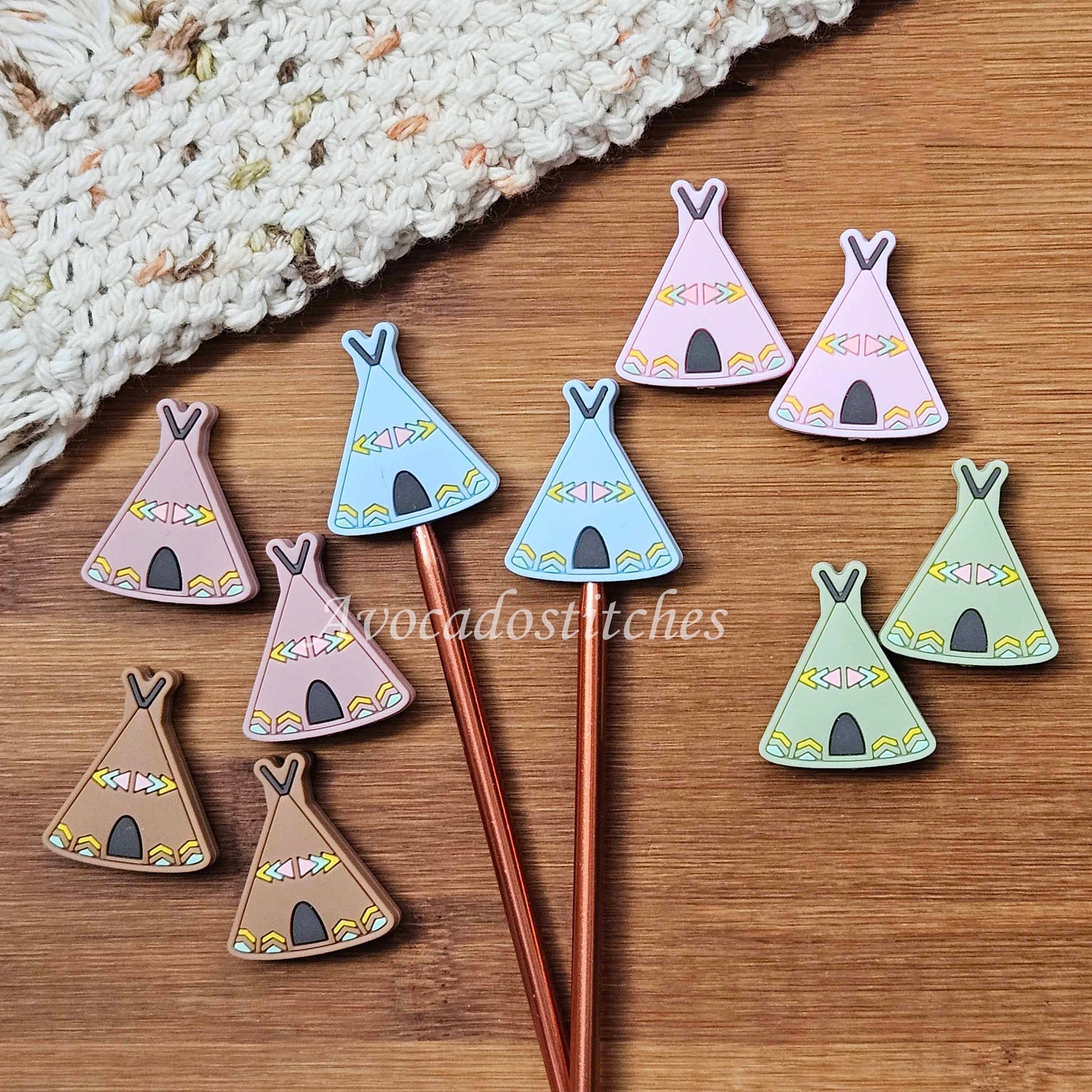TIPI STITCH STOPPERS / 2 pieces / Knitting Needle Stoppers / Point Protection / Notions